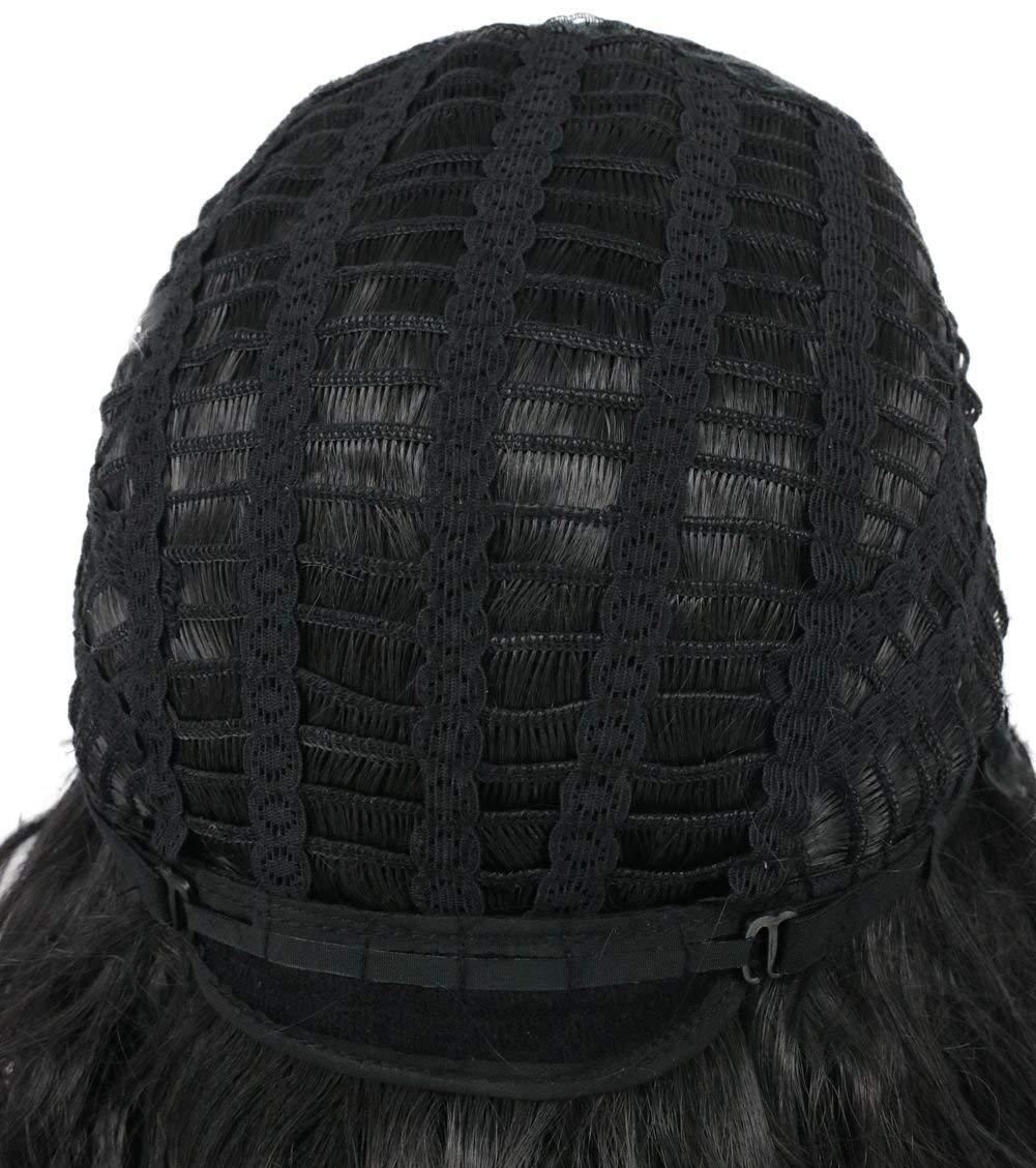 imagekarlery Adult Women Short Bob Wave Black Cosplay Wig with Red Bow Princess Halloween Costume Anime Party WigAdult