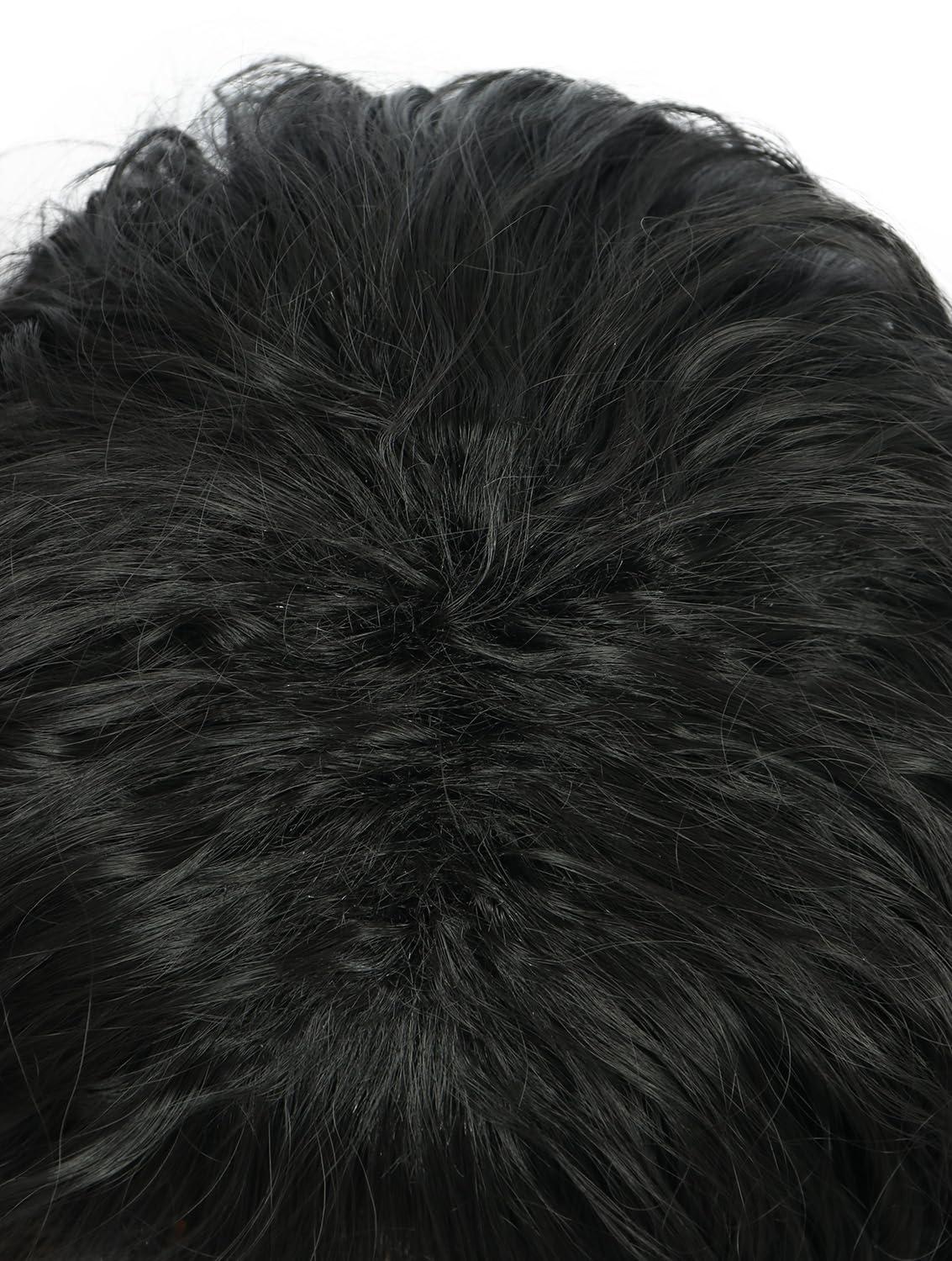 imagekarlery California 70s 80s Rocker Wig Men Women Long Curly Dark Brown Halloween Costume Anime WigBlack