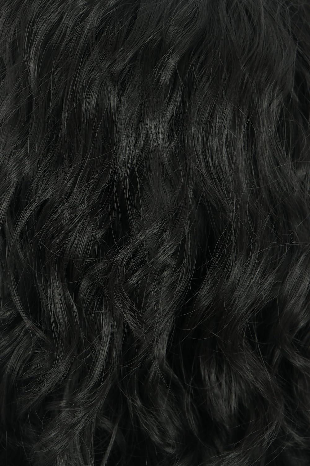 imagekarlery California 70s 80s Rocker Wig Men Women Long Curly Dark Brown Halloween Costume Anime WigBlack