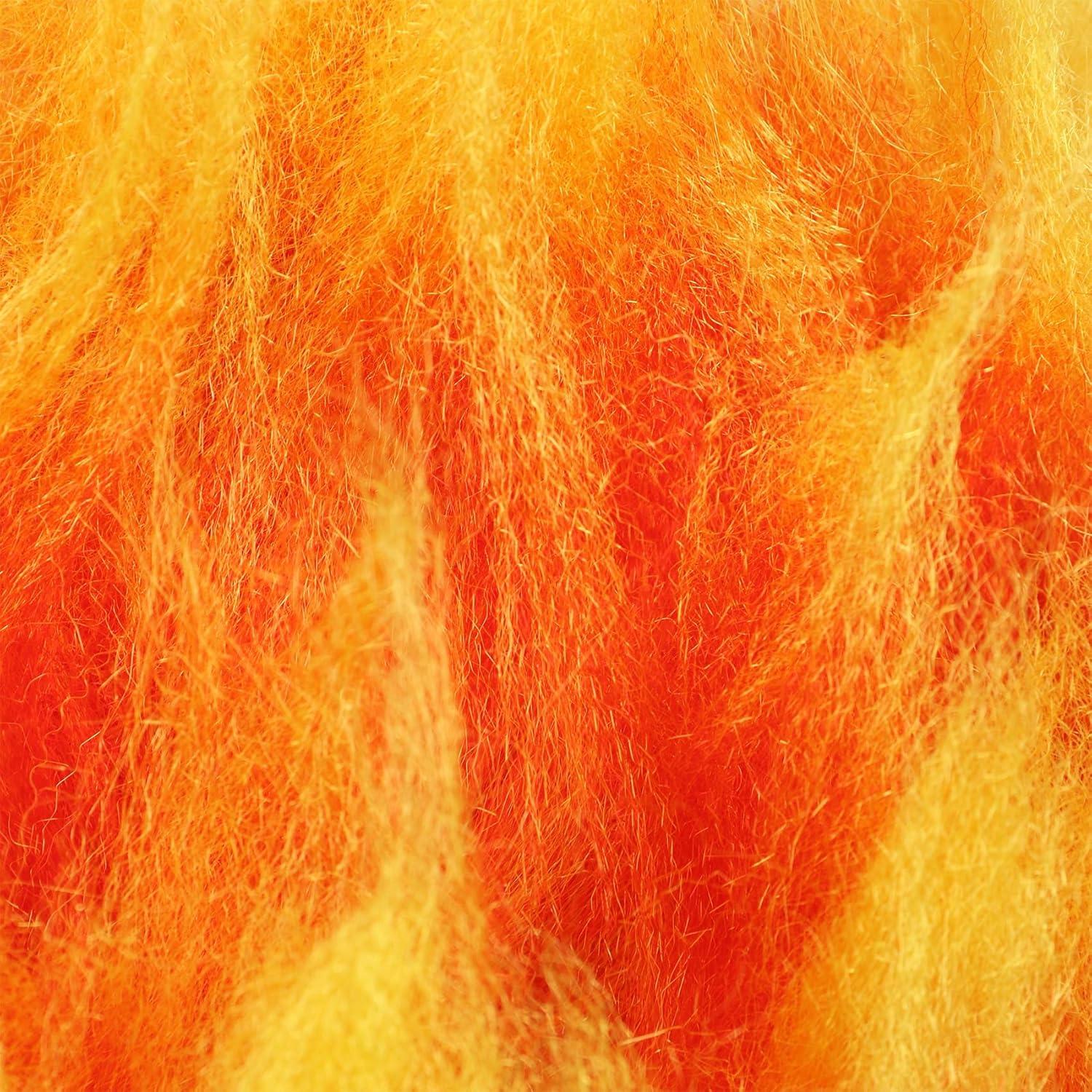 imagekarlery Fire Flame Shape Red Orange Ombre Wig Halloween Cosplay Party Costume Wig