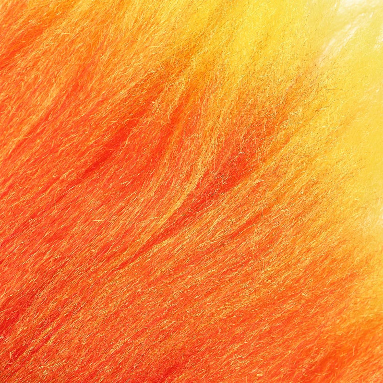 imagekarlery Fire Flame Shape Red Orange Ombre Wig Halloween Cosplay Party Costume Wig
