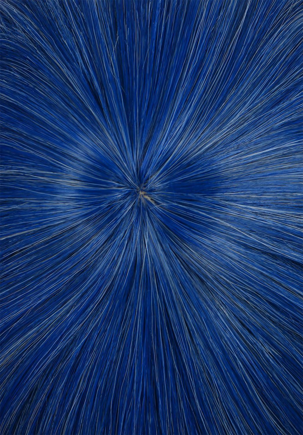 imagekarlery Girls Long Straight Blue Wig with Bangs Halloween Cosplay Party Costume Wig