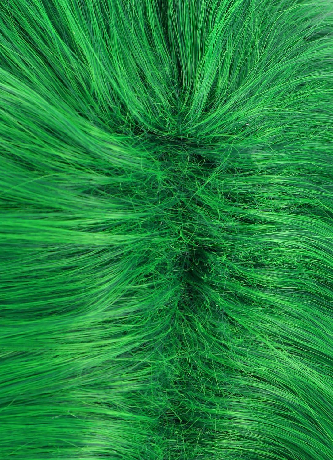 imagekarlery Girls Short Green Wavy Wig with Purple Scarf Halloween Cosplay Party Costume WigGreen Wig with Scarf