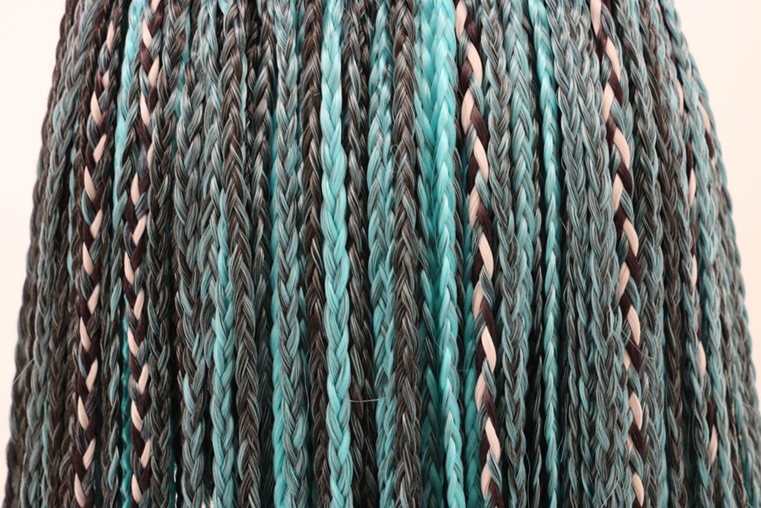 imagekarlery Kids Girls Long Braid Blue and Black Mixed Wig Anime Costume Party Wig