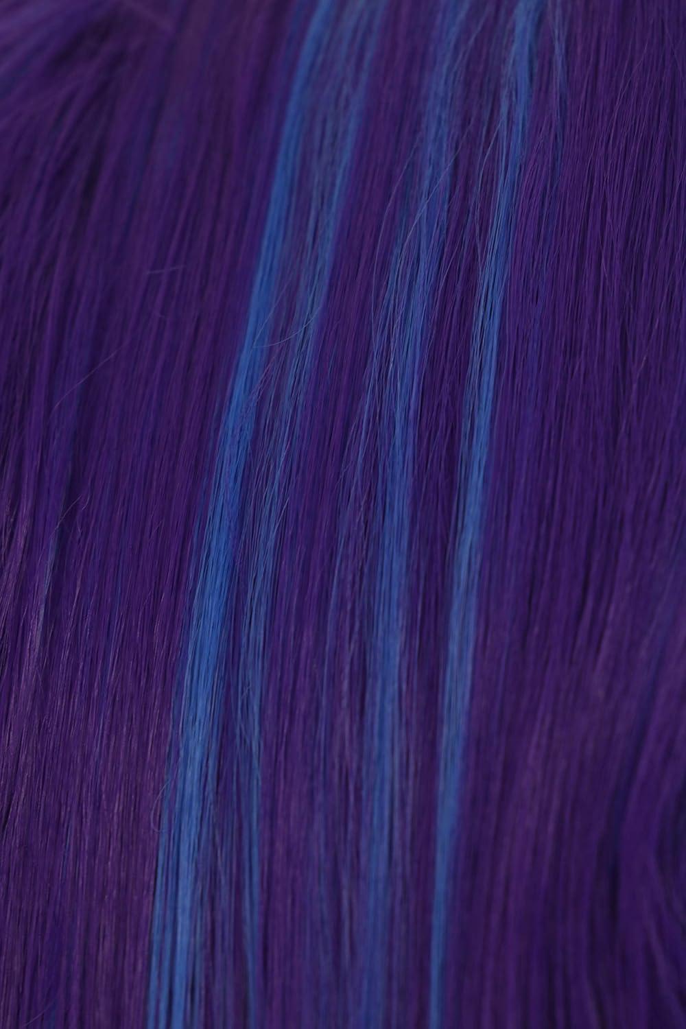 imagekarlery Kids Girls Long Wave Purple and Blue Cosplay Wig Halloween Costumes Anime Party Wig