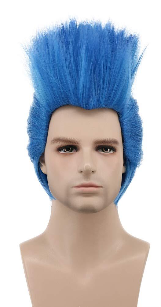 imagekarlery Kids Girls Short Straight Blue Wig Halloween Costume Wig Anime Cosplay Party WigAdult