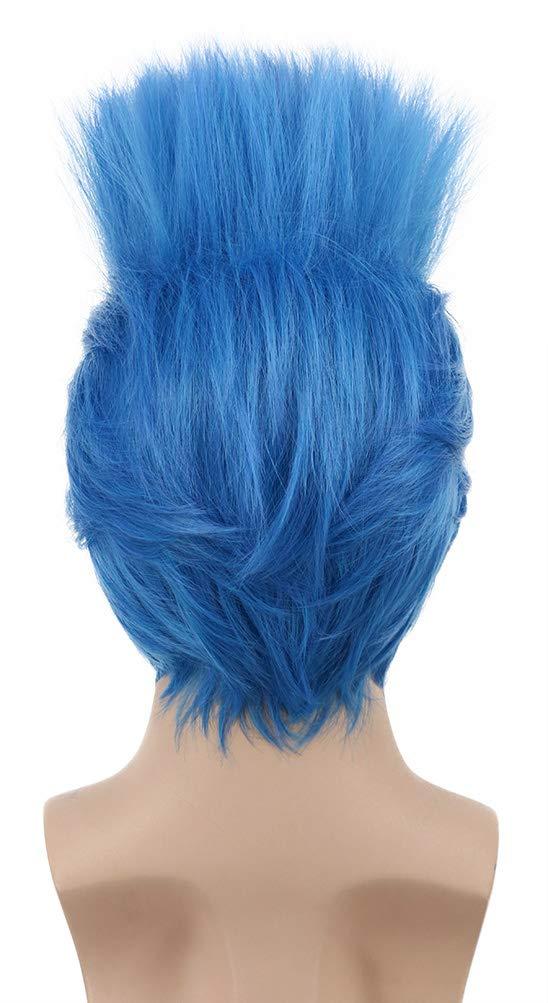 imagekarlery Kids Girls Short Straight Blue Wig Halloween Costume Wig Anime Cosplay Party WigAdult