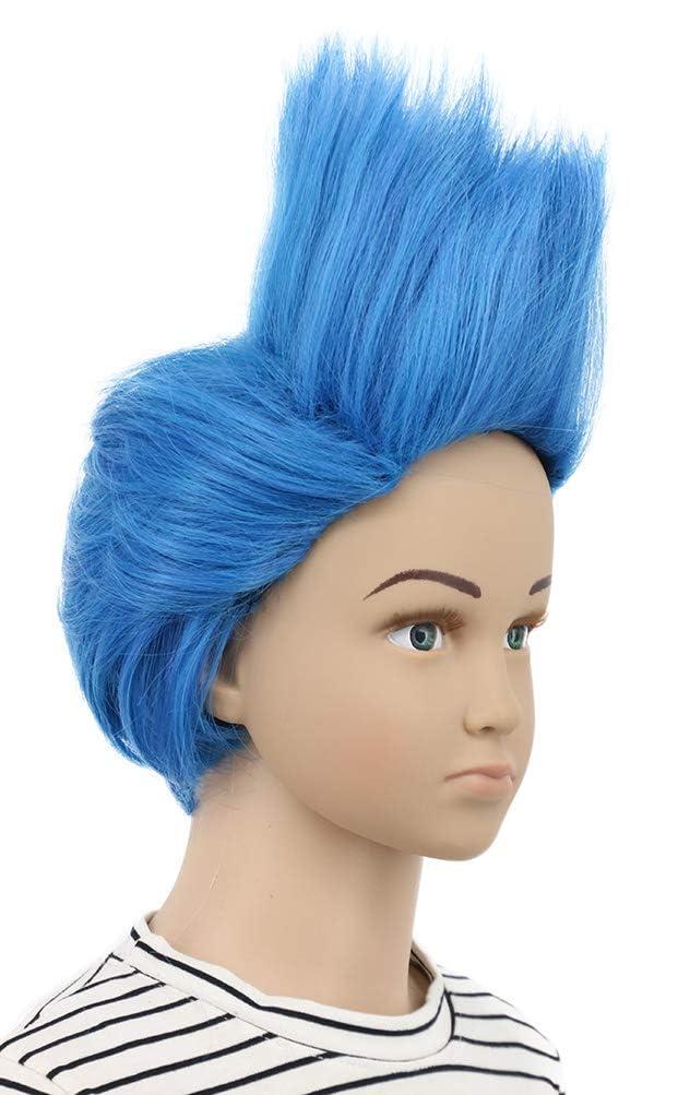 imagekarlery Kids Girls Short Straight Blue Wig Halloween Costume Wig Anime Cosplay Party WigKids