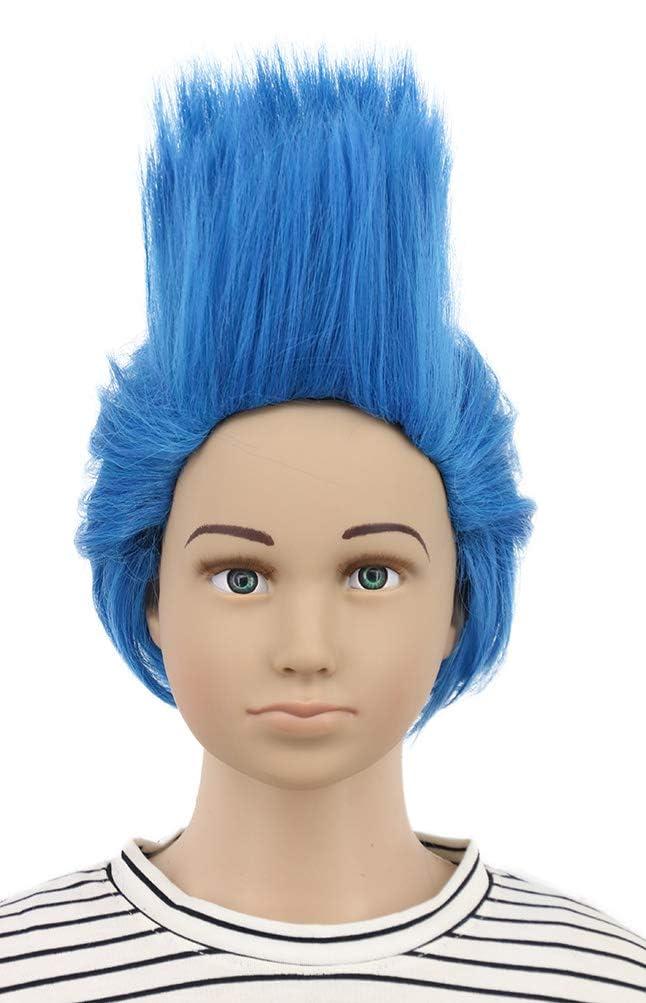 imagekarlery Kids Girls Short Straight Blue Wig Halloween Costume Wig Anime Cosplay Party WigKids