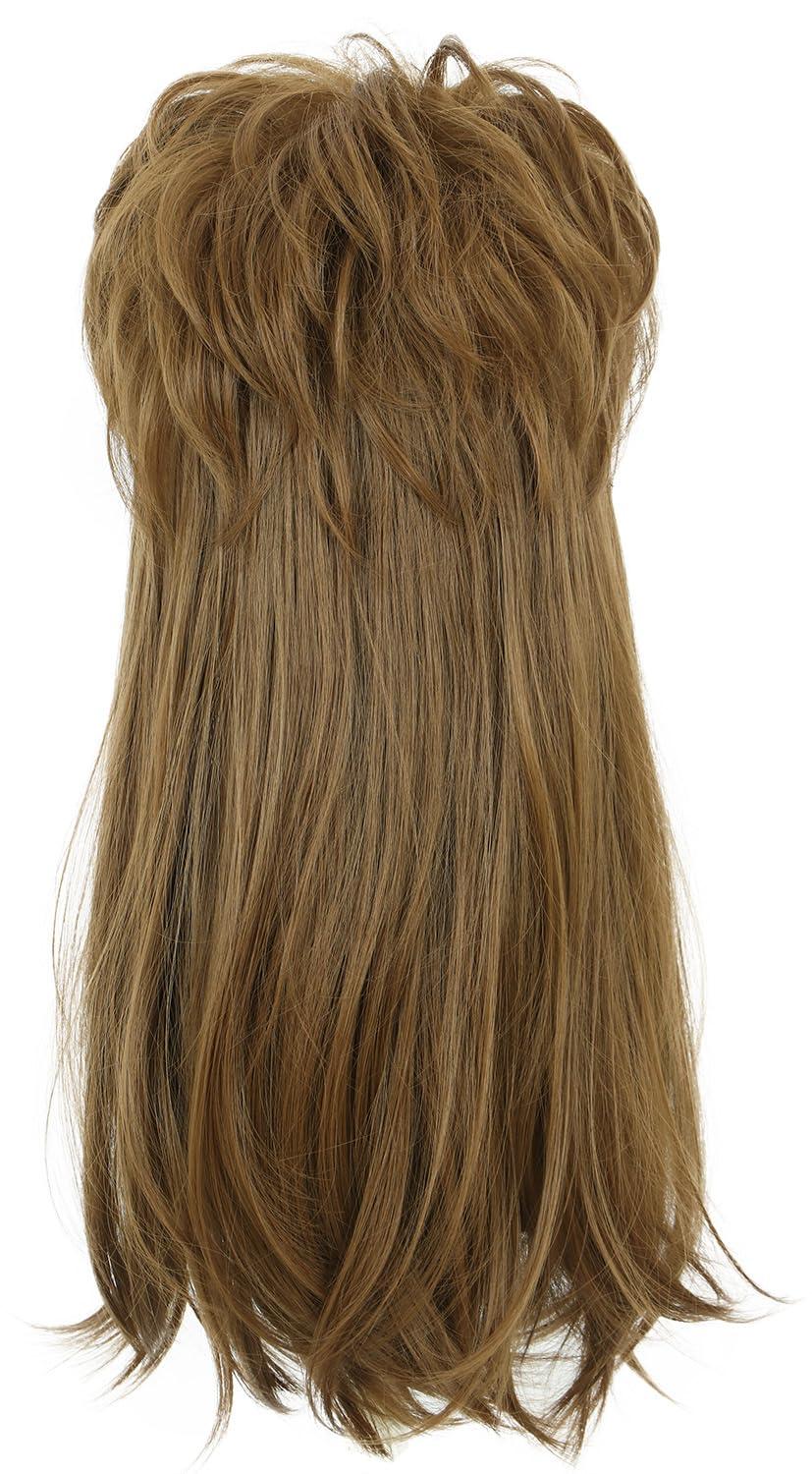 imagekarlery Long Straight Light Brown 70s 80s Disco Mullet Wig Halloween Costume Wig Cosplay Punk Rock WigLight Brown