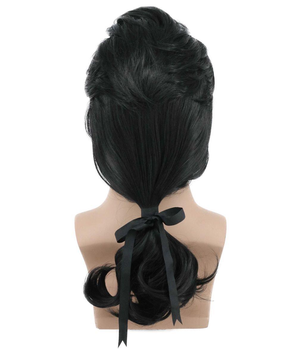 imagekarlery Men Long Wave Black Wig Gaston Colonial Wig Halloween Costume Cosplay WigBlack