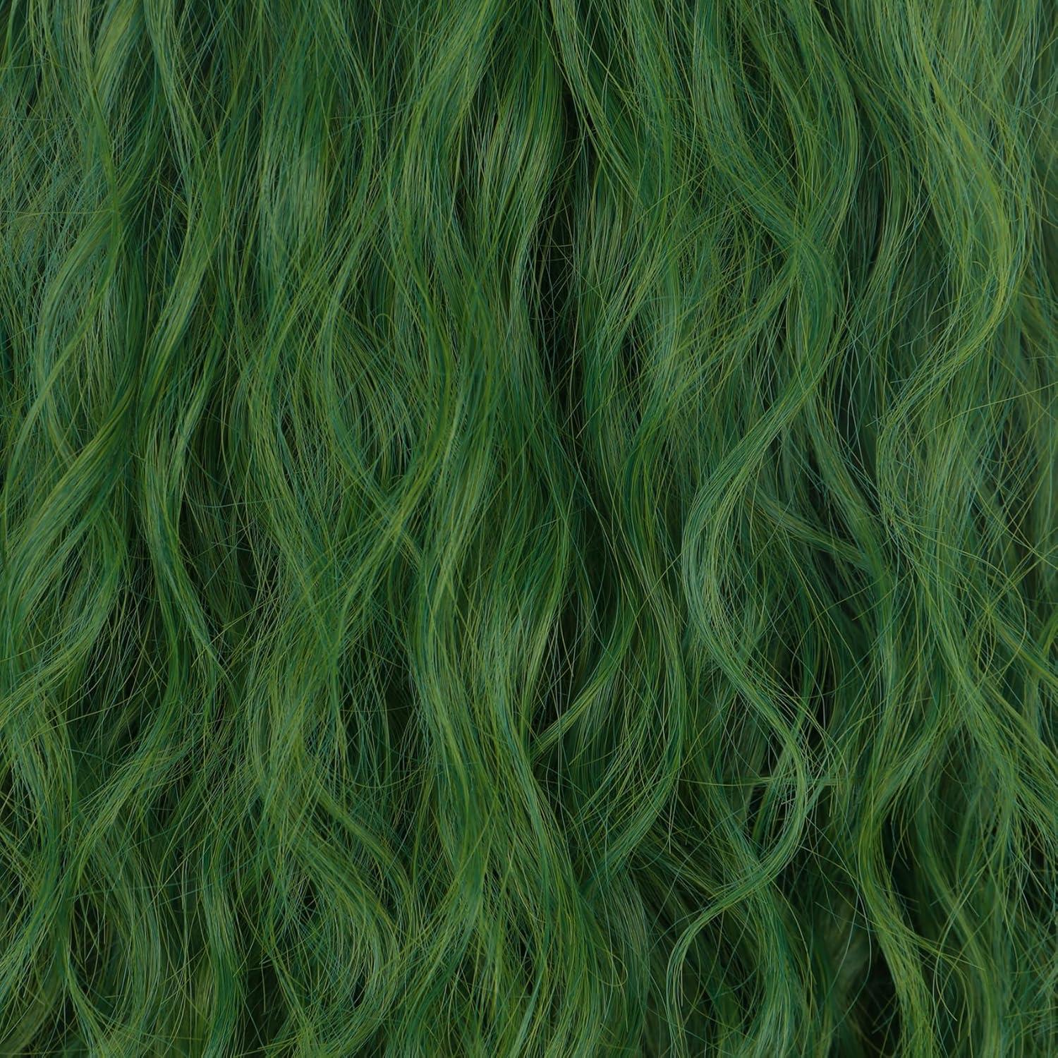 imagekarlery Men Male Women Unisex Short Green Curly Wig Bob Funny Anime Heat Resistant Synthetic Fiber Fluffy Soft Cosplay Event Costume Halloween Party WigGreen