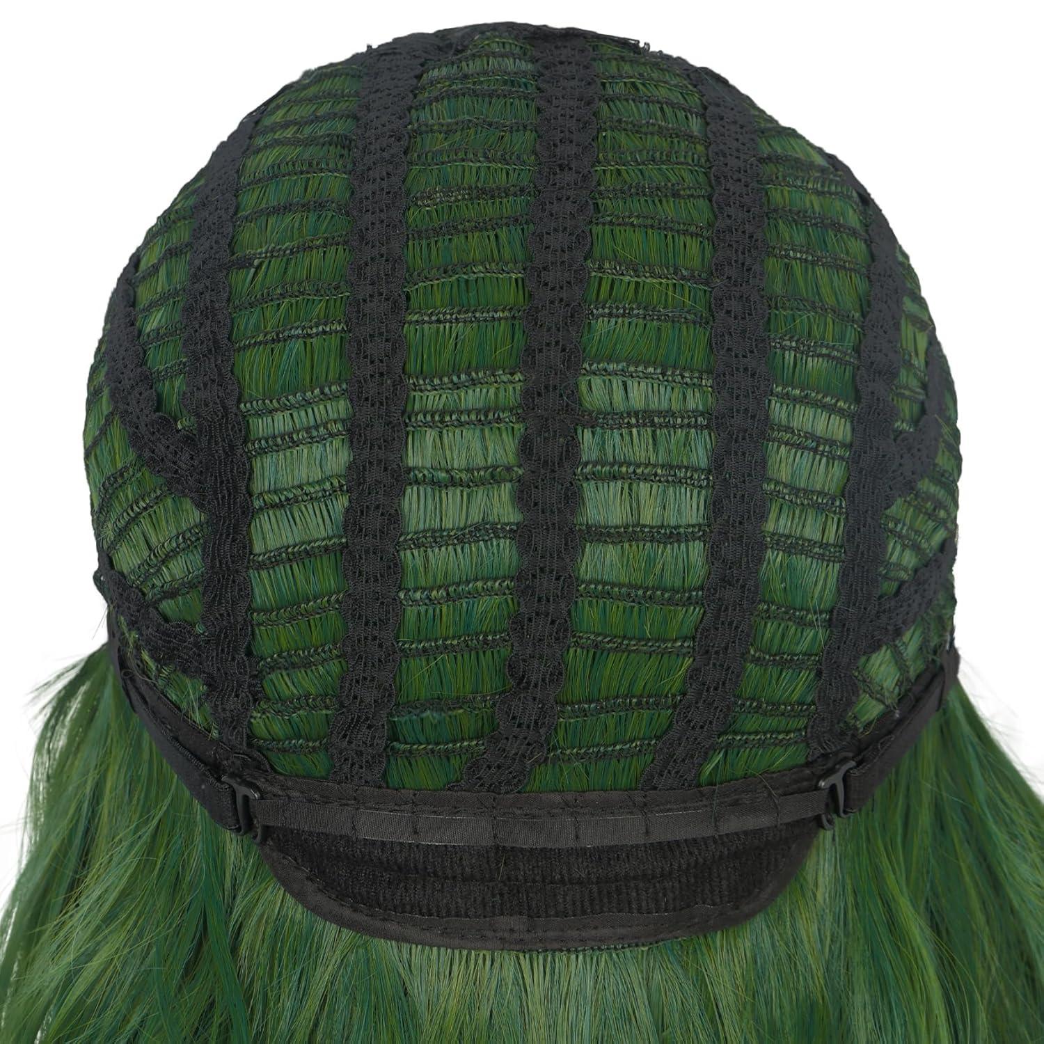 imagekarlery Men Male Women Unisex Short Green Curly Wig Bob Funny Anime Heat Resistant Synthetic Fiber Fluffy Soft Cosplay Event Costume Halloween Party WigGreen