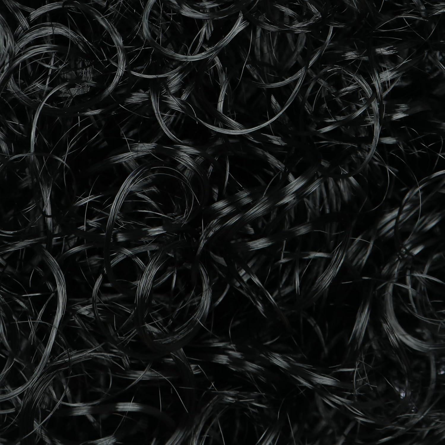 imagekarlery Men Women Rocker Short Bob Curly Brown Gold Mustache Beard Disco Wig California Halloween Cosplay Afro Wig Anime Costume Party WigBlack