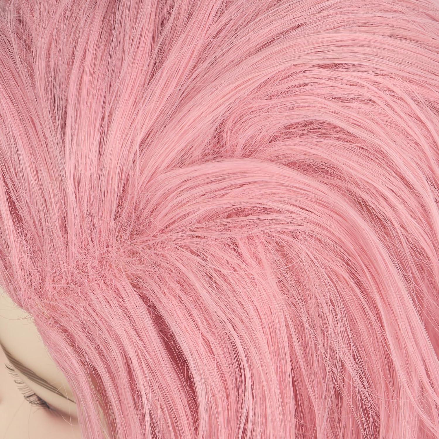 imagekarlery Women Adult Long Pink Wave Wig with Barrette Halloween Cosplay Party Costume Wig