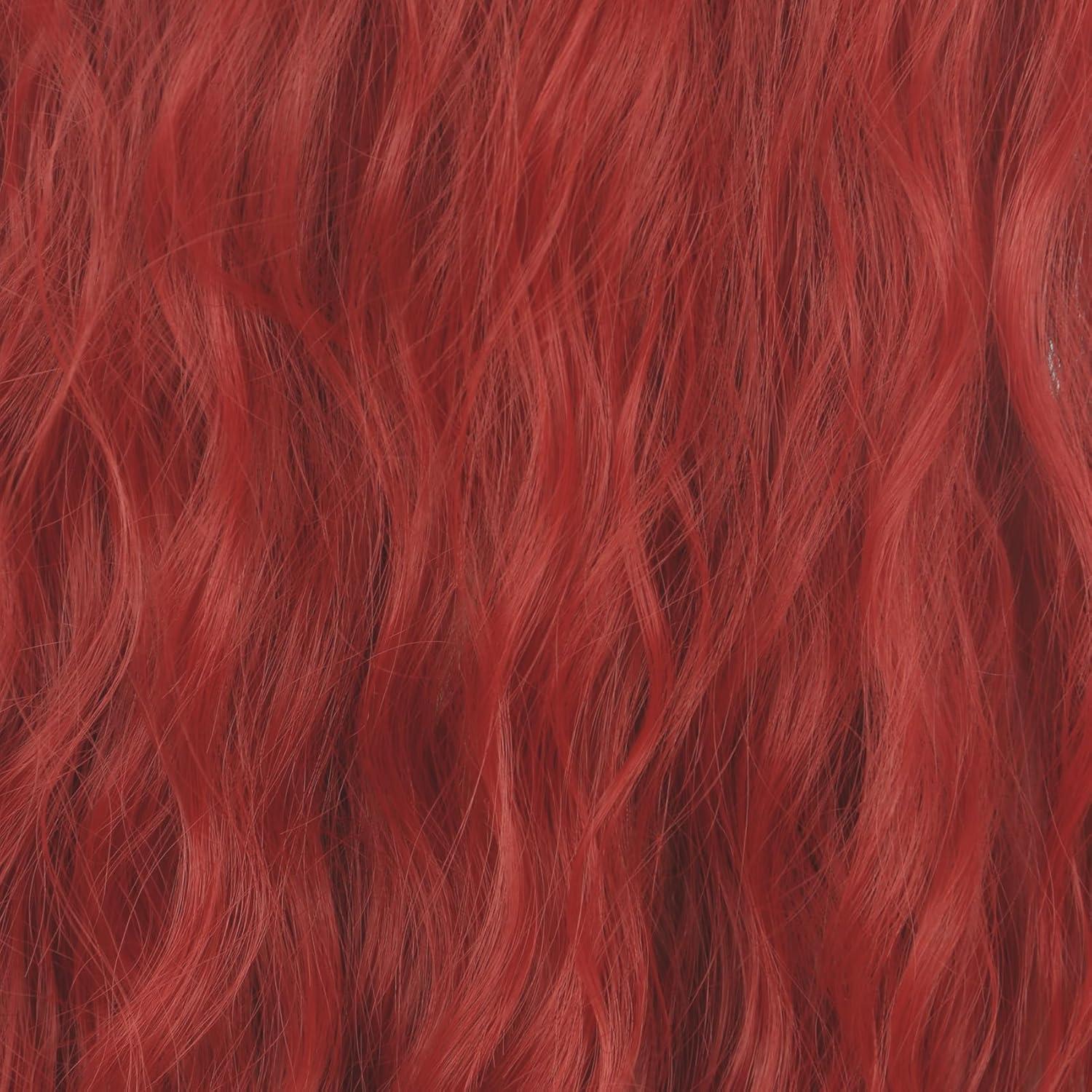 imagekarlery Women Adult Long Red Curly Wig with Buns Halloween Cosplay Party Costume Wig