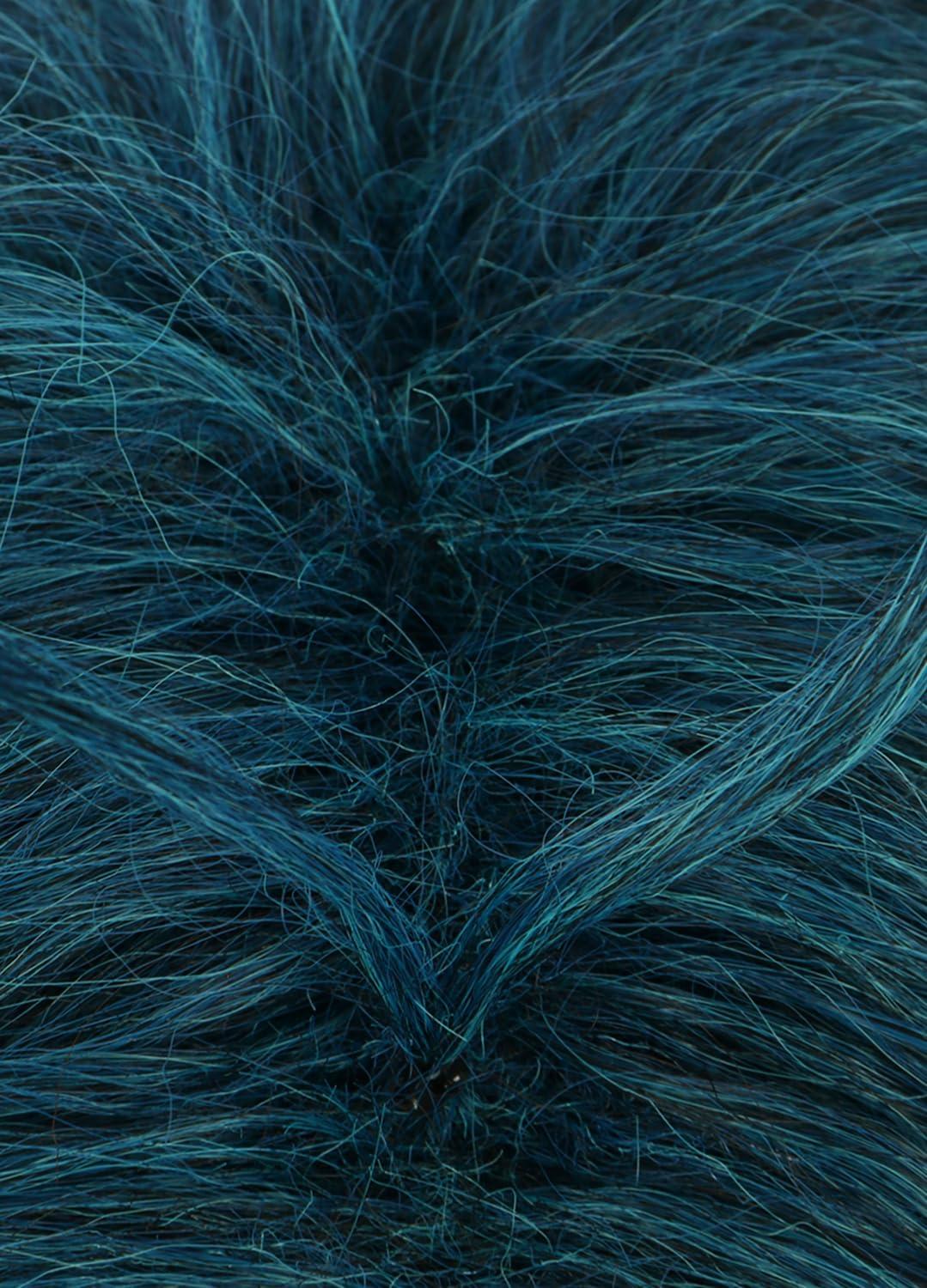 imagekarlery Women Adult Short Green and Blue Curly Wig with 2 Hairpins Halloween Cosplay Party Costume Wig