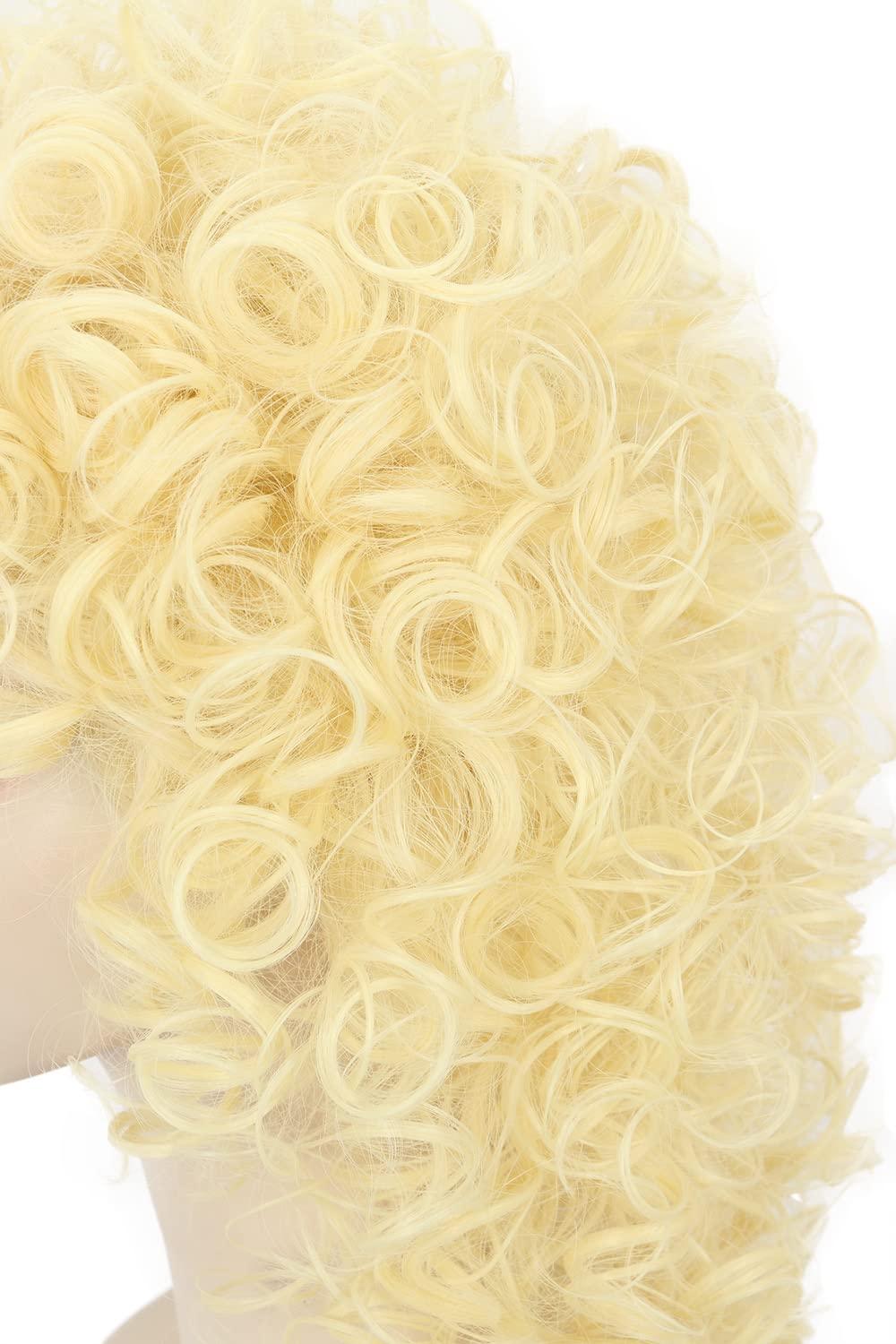 imagekarlery Women Long Big Blonde Wave Curly Wig Retro Singer Cosplay Wig for Halloween Party Fashion Costume
