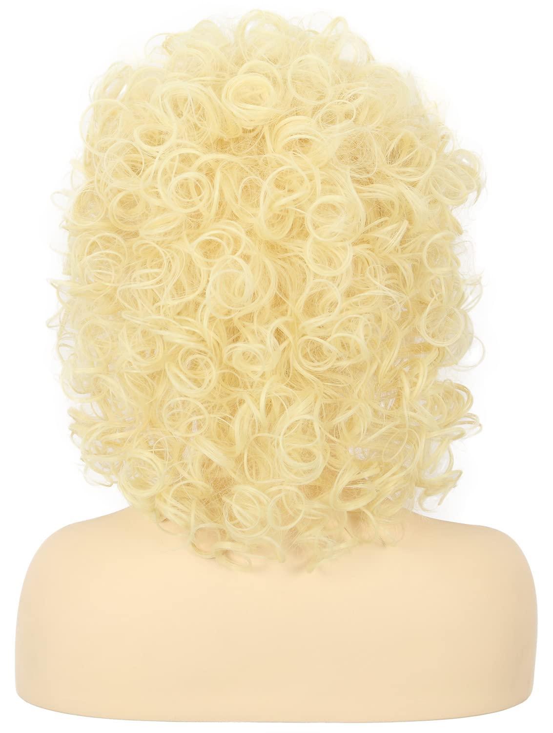 imagekarlery Women Long Big Blonde Wave Curly Wig Retro Singer Cosplay Wig for Halloween Party Fashion Costume