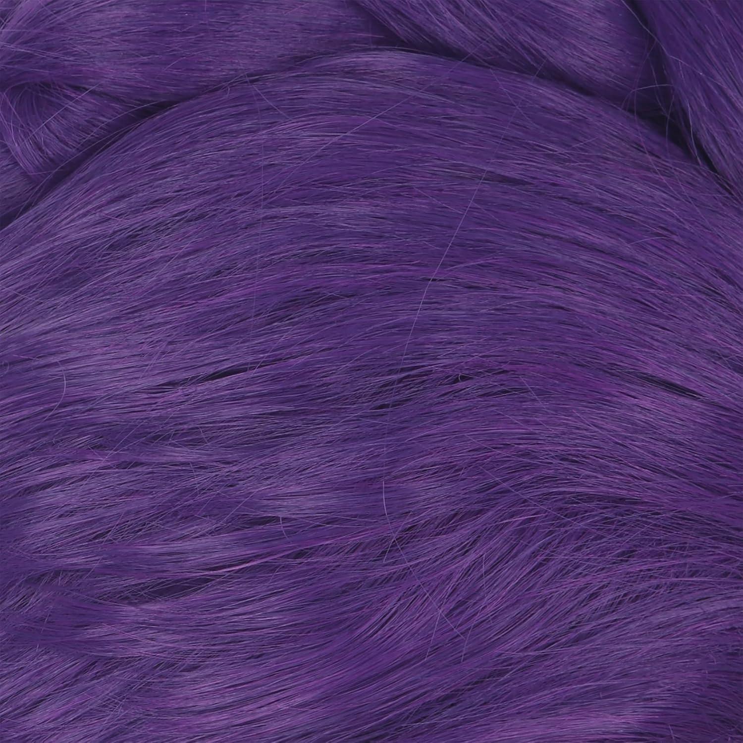 imagekarlery Women Long Straight Hot Pink Wig with 2 Ponytails Cartoon Anime Movie Cosplay Adult Wig Heat Resistant Synthetic Fiber Brethable Adjustable Size for Halloween Costume PartyPurple