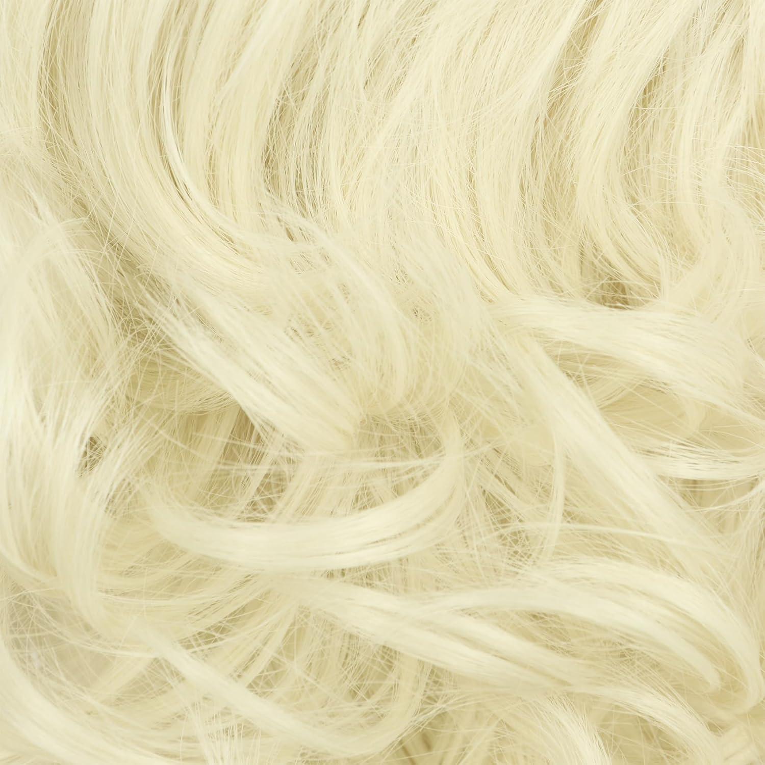 imagekarlery Women Short Wavy Platinum Blonde Wig 1920s Classic Vintage Flapper Wig Heat Resistant Synthetic Fiber Breathable Adjustable Size for Cosplay Event Costume Halloween Party