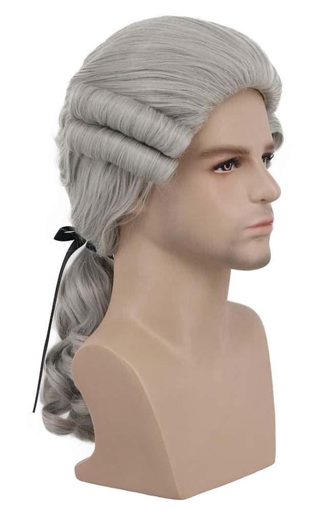 imagekarlery Women and Men Long Wave Black Wig Halloween Costume Wig Anime Cosplay WigGray