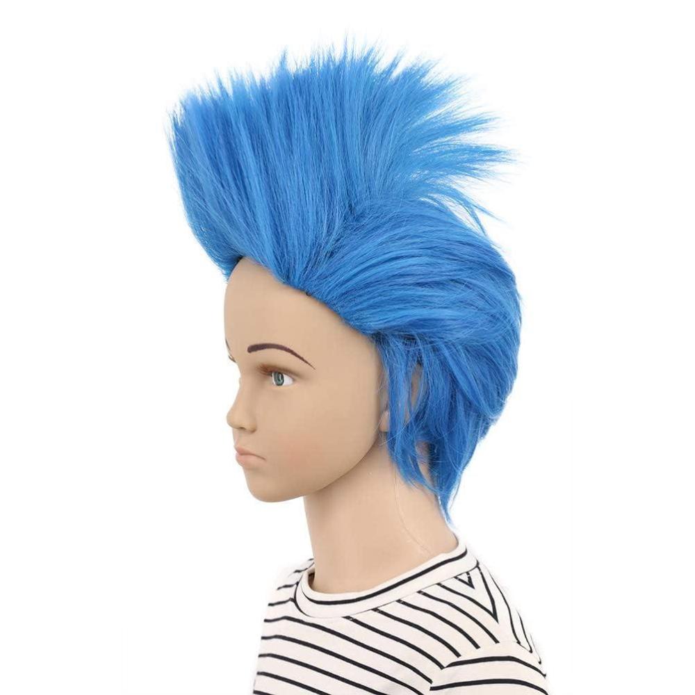 imagekarlery Kids Girls Short Straight Blue Wig Halloween Costume Wig Anime Cosplay Party WigKids