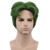 imagekarlery 5 Inches Short Curly Men Fluffy Dark Green Halloween Party Cosplay Costume Wig