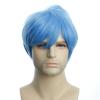 imagekarlery Mens Handsome Blue Short Fluffy Straight Unisex Baby Hair Helloween Costume Wig Anime Cosplay Party Wig