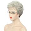 imagekarlery Old Lady Short Curly Grey Wig with Bangs Natural Looking Daily Halloween Cosplay Party Wig
