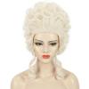 imagekarlery Women Short White Blonde Curly Wig Queen Colonial Wig Halloween Party Costume Wig