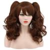 imagekarlery Womens Long Ponytail Brown Wig Lolita Clip In Thick Claw Drawstring Halloween Costume Pigtail Wig Anime Cosplay Wig