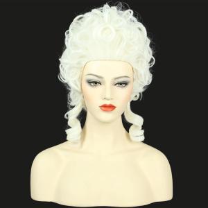 karlery Adult Women Short Blonde Curly Wig Queen Colonial Funny Beehive Wig Heat Resistant Synthetic Fiber Soft Breathable Cosplay Halloween Costume Party Wig