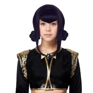 karlery Girls Short Black Deep Purple Wig with 2 Buns Cartoon Anime Movie Cosplay Wig Heat Resistant Synthetic Fiber Brethable Adjustable Size for Halloween Costume Party(Black Purple)