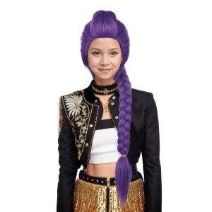 karlery Girls Short Black Deep Purple Wig with 2 Buns Cartoon Anime Movie Cosplay Wig Heat Resistant Synthetic Fiber Brethable Adjustable Size for Halloween Costume Party(Purple)