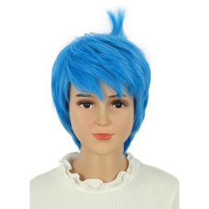 karlery Girls Short Blue Bob Wig Pixie cut Wig Halloween Cosplay Party Costume Wig