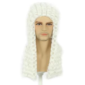 karlery Men Women Long Curly White Big Wig Judge Colonial Funny Wig for Halloween Costume Cosplay Party