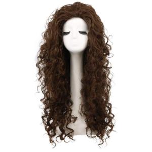 karlery Women’s Fluffy Curly Dark Brown wig Halloween Cosplay Wig Anime Costume Party Wig