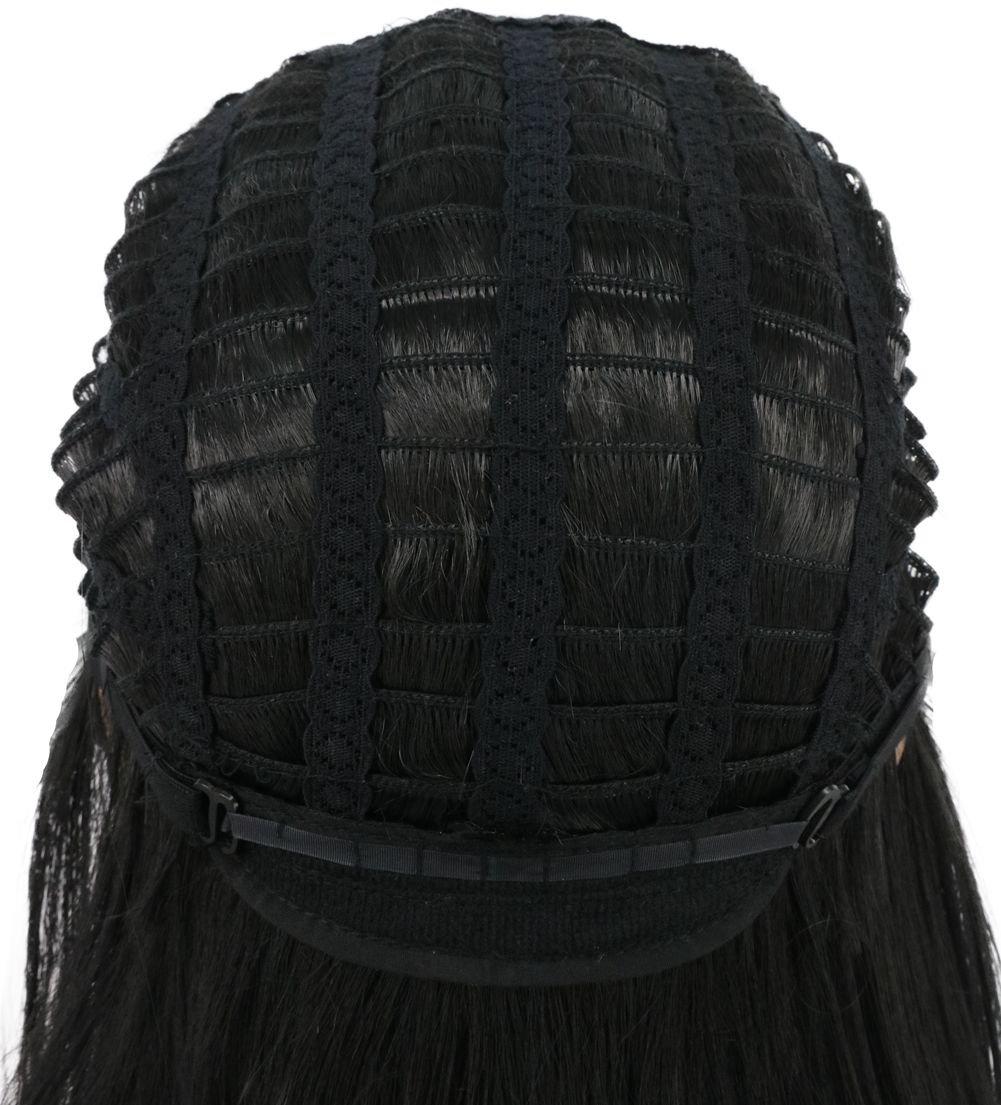 imagekarlery Men Women Long Wavy Black Mullet Wig 70s 80s Punk Rocker Wig for Halloween Costume Cosplay Party