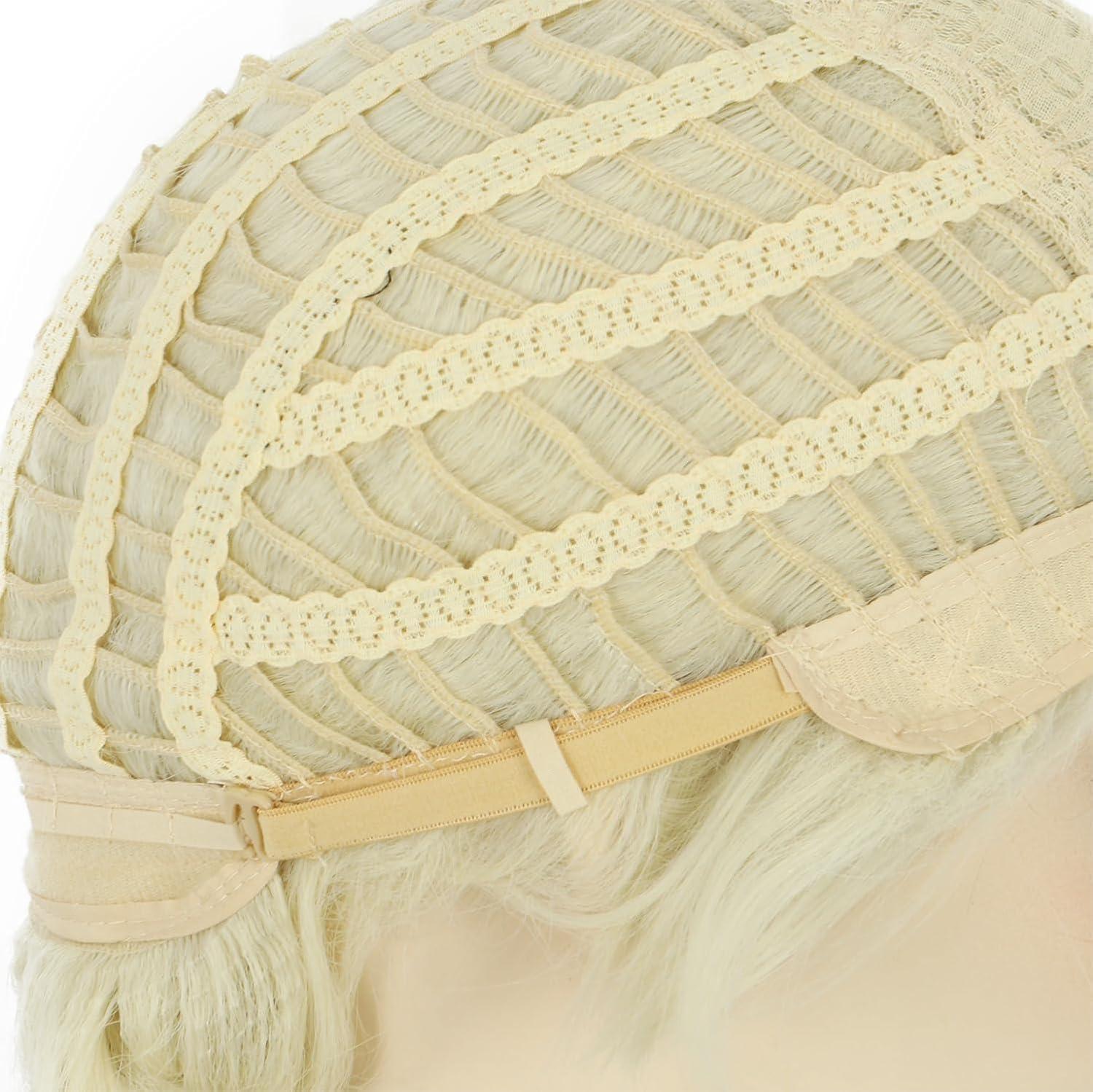 imagekarlery Women Long Blonde Braided Princess Wig Beige Braid Wig for Halloween Costume Cosplay PartyWig and 6 Hairpins