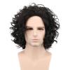 imagekarlery Mens Black Short Curly Fluffy Wig Halloween Cosplay Wig Costume Party Wig