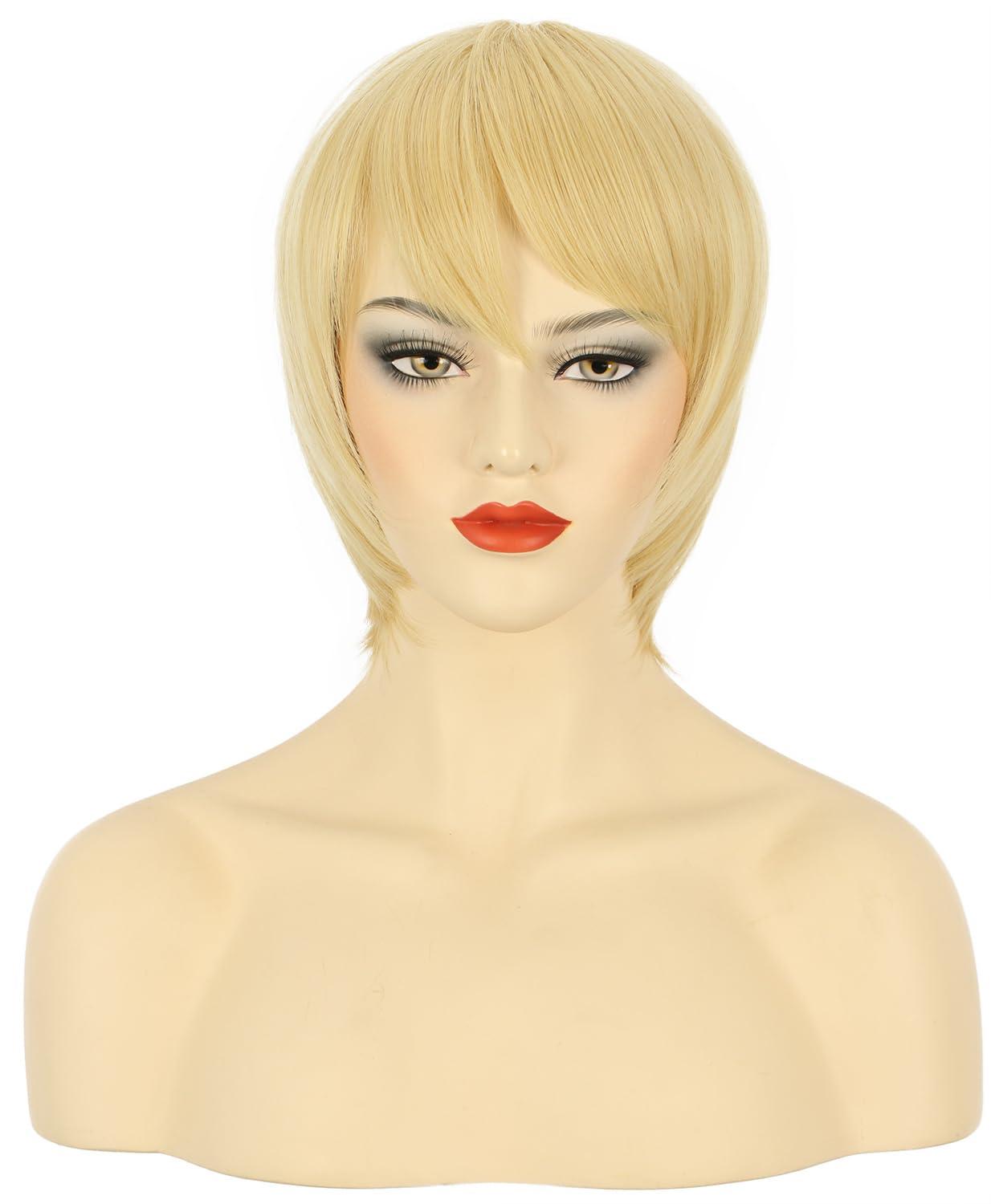 imagekarlery Womens Long Ponytail Blonde Wig Lolita Clip In Thick Claw Drawstring Halloween Costume Pigtail Wig Anime Cosplay Wig