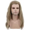 imagekarlery Mens Long Curly Wave Light Brown Wig Halloween Cosplay Wig Anime Costume Party Wig