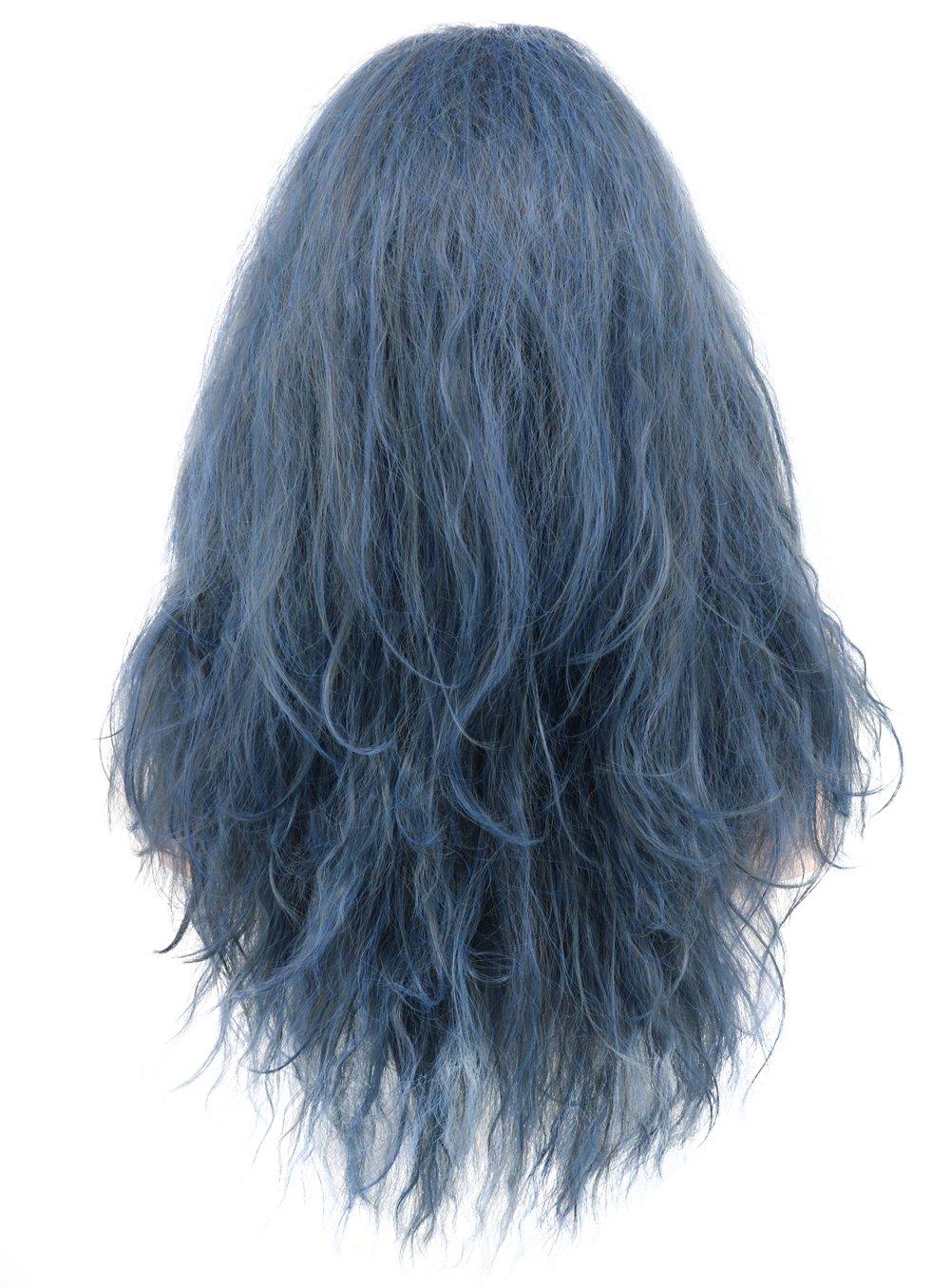imagekarlery Adult Women Dark Blue Long Curly Wig Halloween Cosplay Witch Wig Costume Party WigBlue