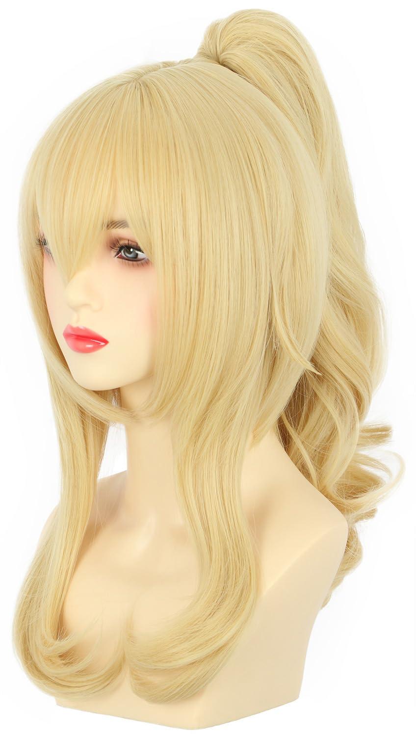 imagekarlery Curly Clip In Thick Claw Drawstring Ponytail Extension Multicolored Hair Pony Tail Hair Extension PinkBlonde Ponytail Wig