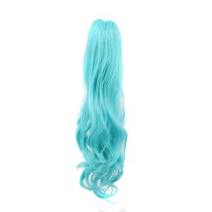karlery Curly Clip In Thick Claw Drawstring Ponytail Extension Multi-colored Hair Pony Tail Hair Extension (Pink)(Lake Blue)