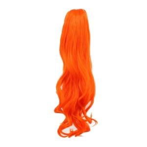 karlery Curly Clip In Thick Claw Drawstring Ponytail Extension Multi-colored Hair Pony Tail Hair Extension (Pink)(Orange)