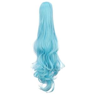 karlery Curly Clip In Thick Claw Drawstring Ponytail Extension Multi-colored Hair Pony Tail Hair Extension (Pink)(Sky Blue)
