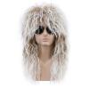 imagekarlery Men and Women Long Curly Brown Gradient White Wig 70s 80s Rocker Mullet Party Funny Wig Costume Wig