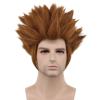 imagekarlery Men Short Straight Dark Brown Wig Halloween Costume Wig Cosplay Party Wig